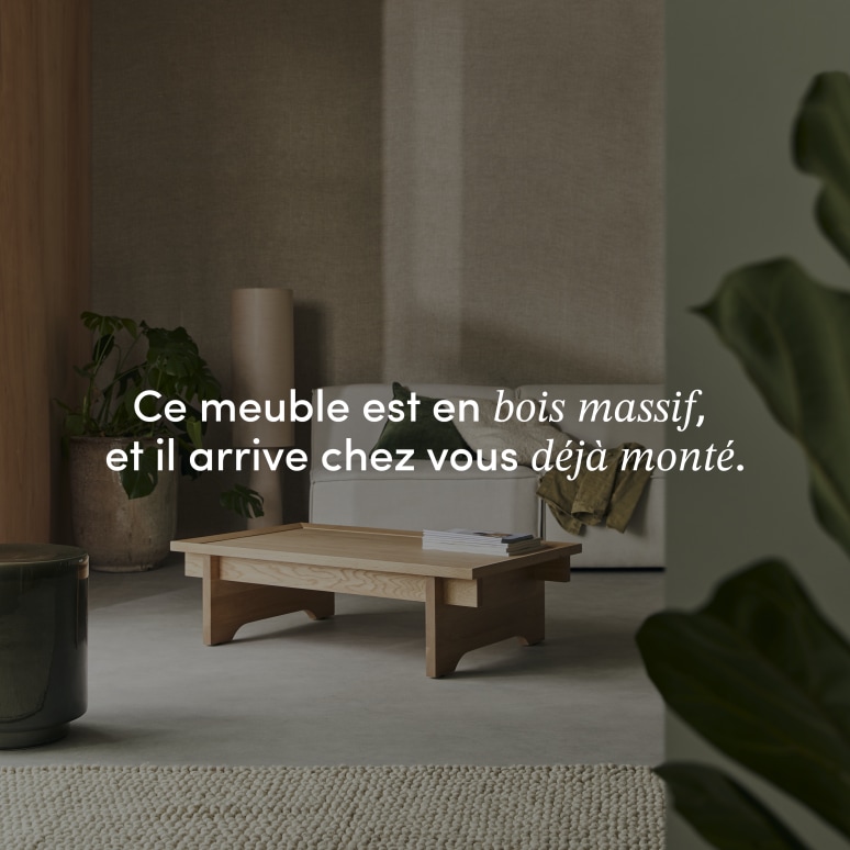 Miu - Table basse rectangulaire en chêne massif