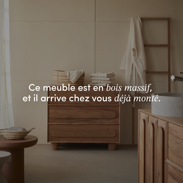 Olga -  Meuble de rangement en Acacia massif 90cm