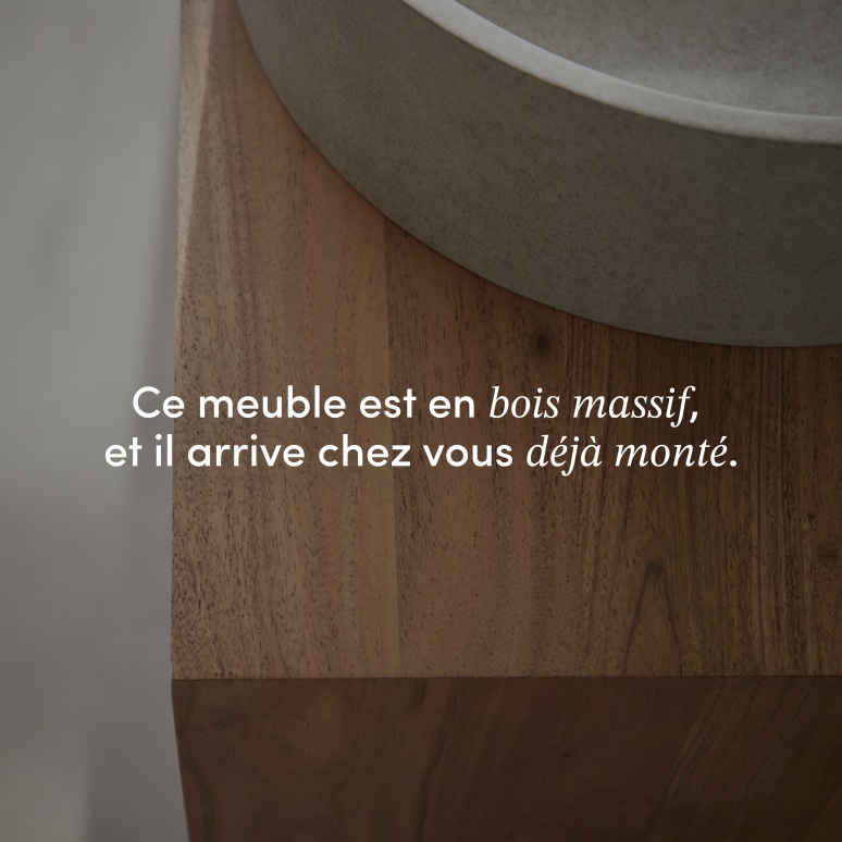 Olga - Meuble de salle de bain en acacia massif 145 cm