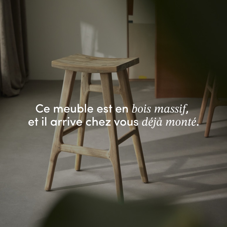 Alia - Tabouret de bar en teck massif recyclé
