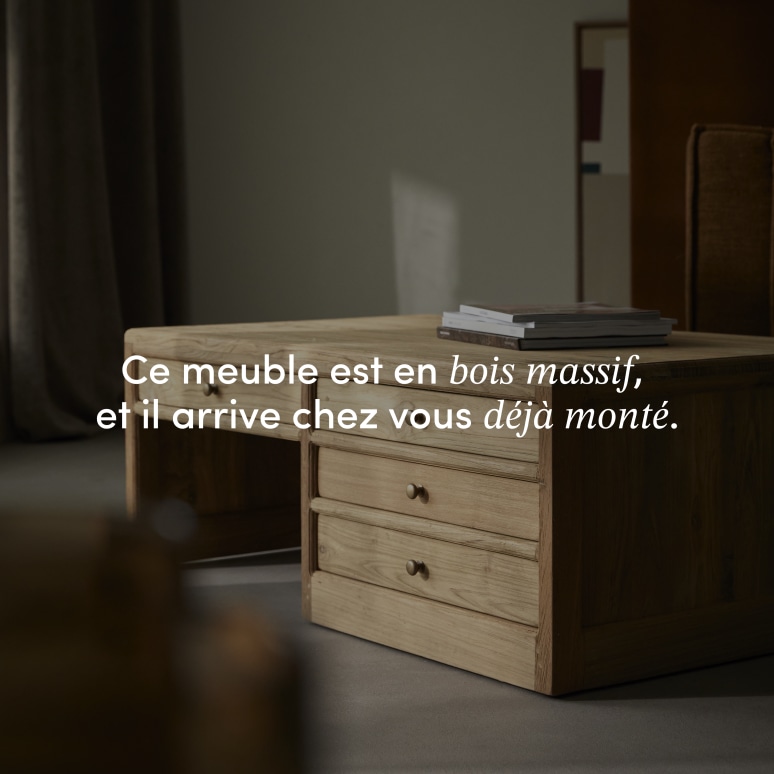 Issa - Table basse rectangulaire en teck massif recyclé