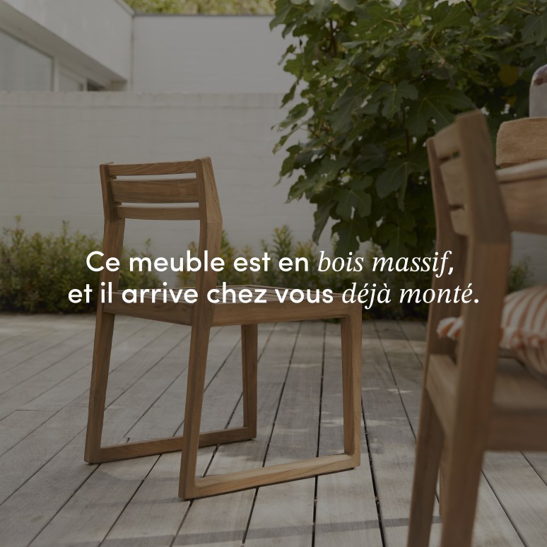 Vasco - Chaise de jardin en teck massif recyclé