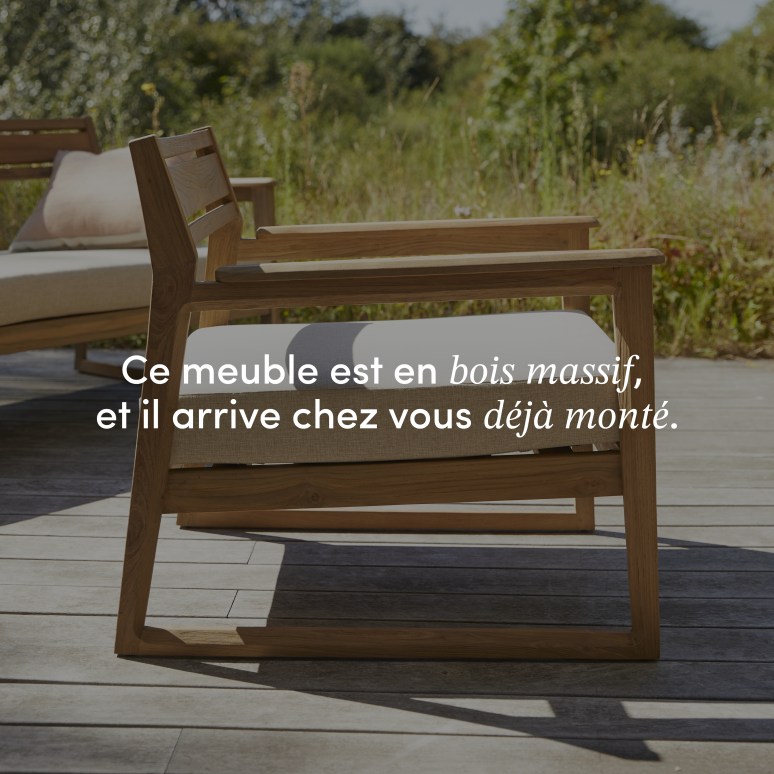 Vasco - Fauteuil de jardin en teck massif recyclé