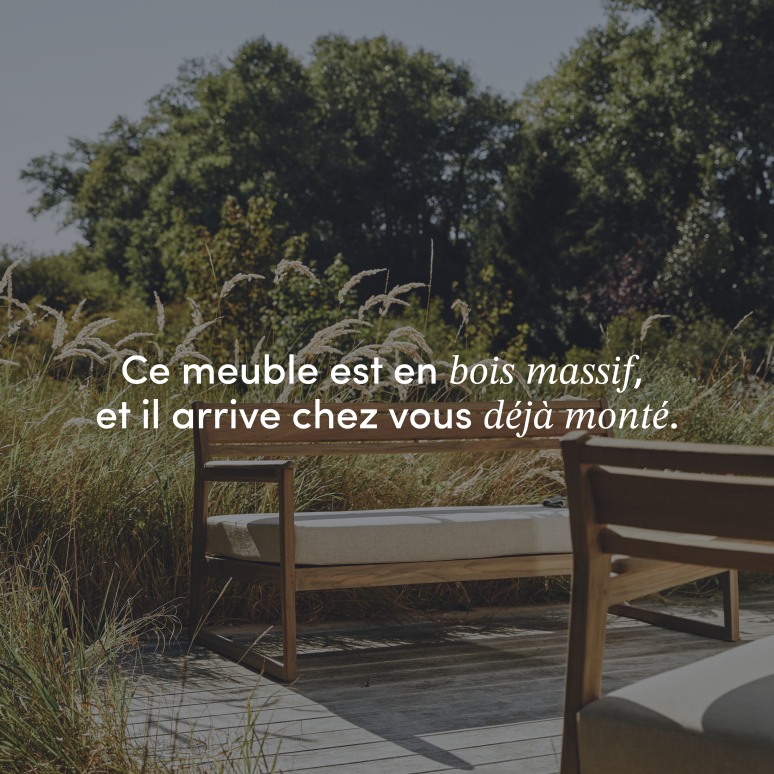 Vasco - Banquette de jardin en teck massif recyclé