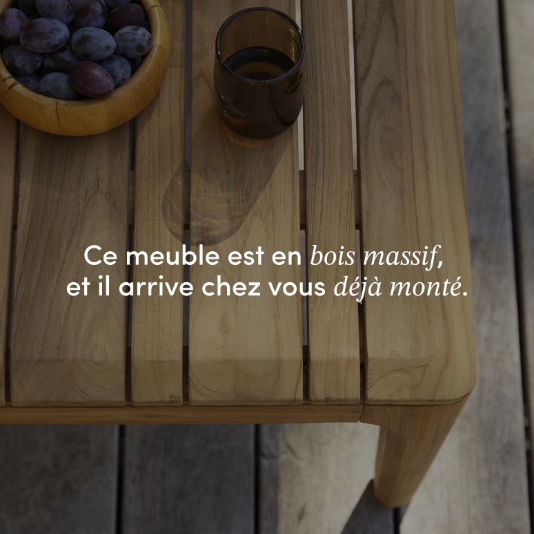 Vasco - Salon de jardin en teck massif recyclé 2 places