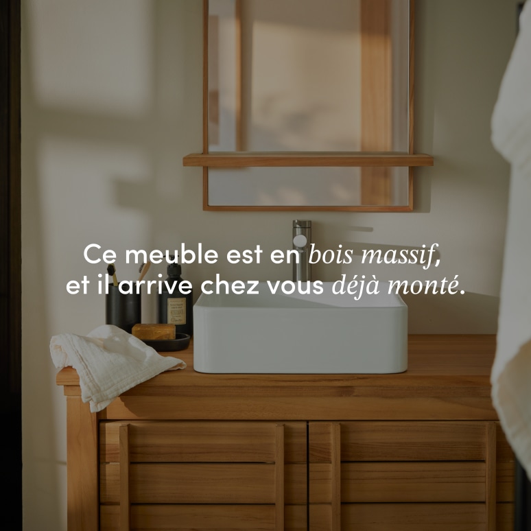 Rose - Meuble sous vasque en teck massif 90 cm