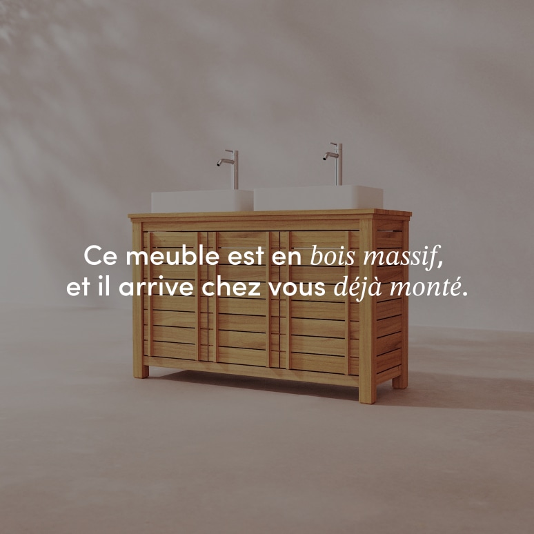 Rose - Meuble sous vasque en teck massif 125 cm