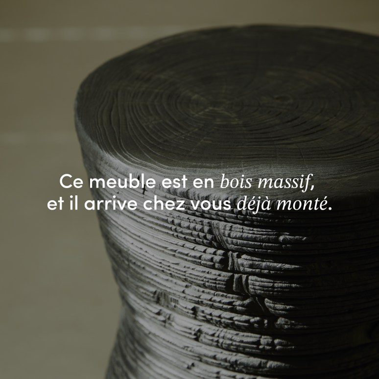 Diabolo - Bout de canapé en teck massif noir