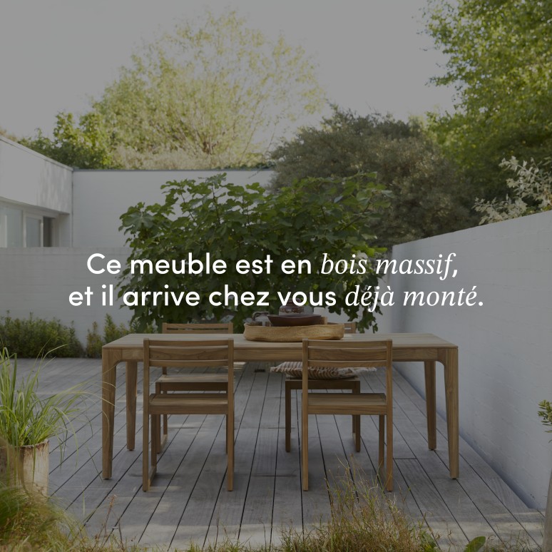 Vasco - Ensemble de jardin en teck massif recyclé 4 chaises