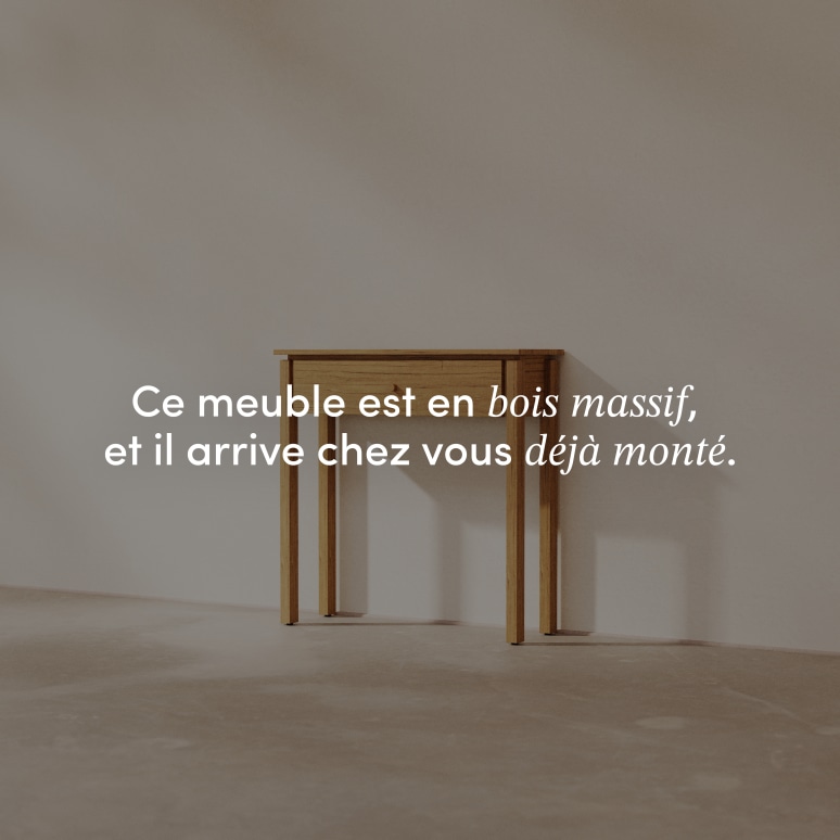 Renata - Console d'entrée en hévéa massif P. 28 cm