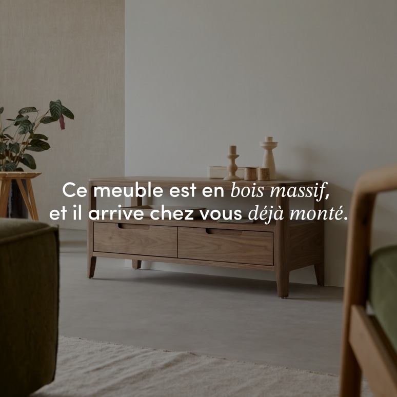 Arto - Meuble TV en noyer massif 100 cm