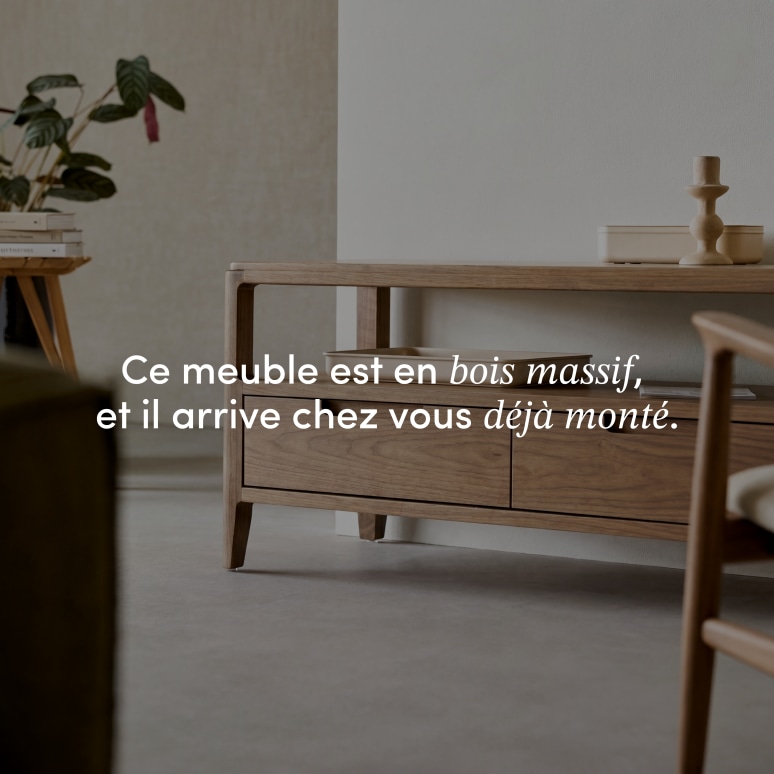 Arto - Meuble TV en noyer massif 100 cm