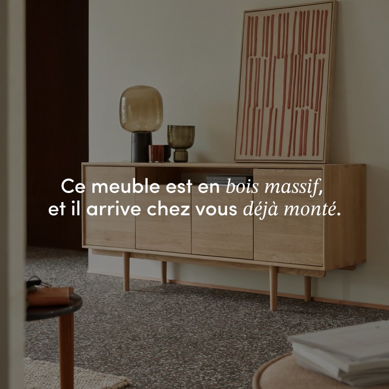Ellie - Buffet en chêne massif 180 cm