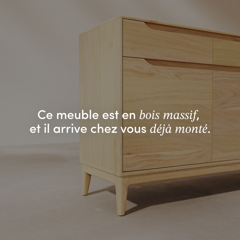 Gabrielle - Buffet en manguier massif clair 150 cm