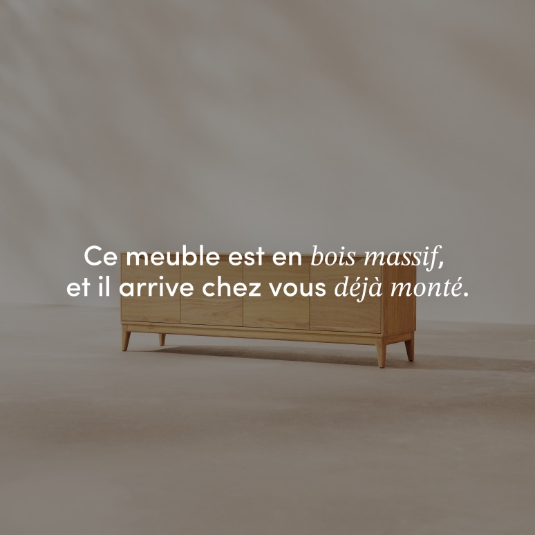 Gabrielle - Meuble TV en manguier massif clair 160 cm