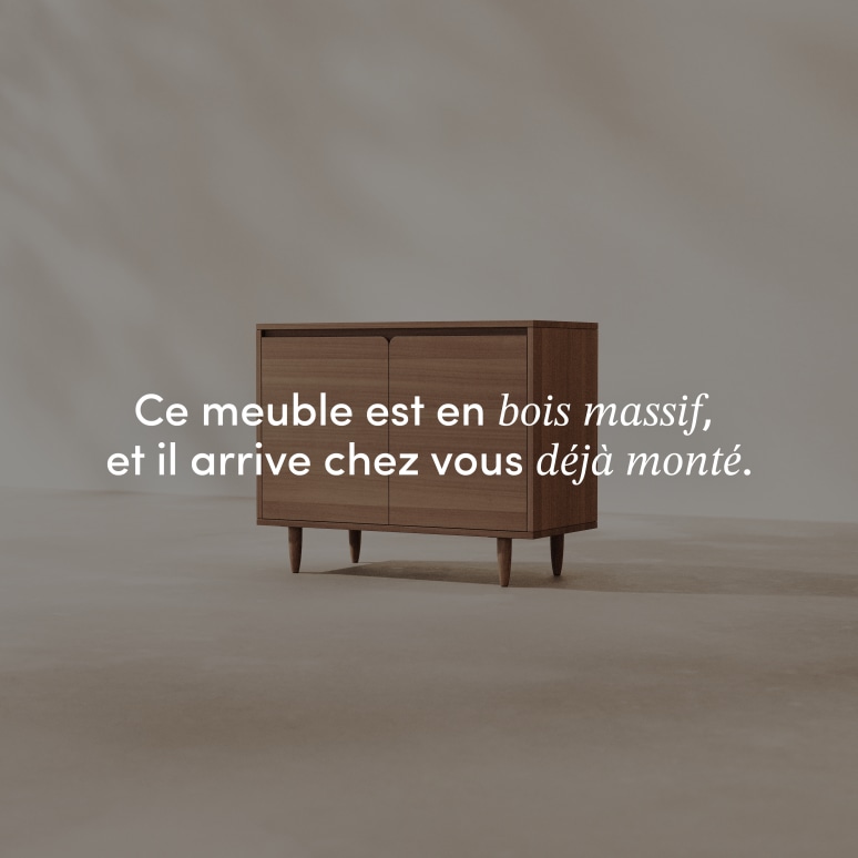 Livio - Buffet en Hévéa massif 100 cm