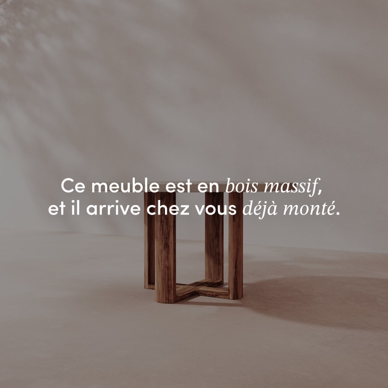 Rose May - Table de jardin ronde en acacia massif et ciment écru 4/6 pers.