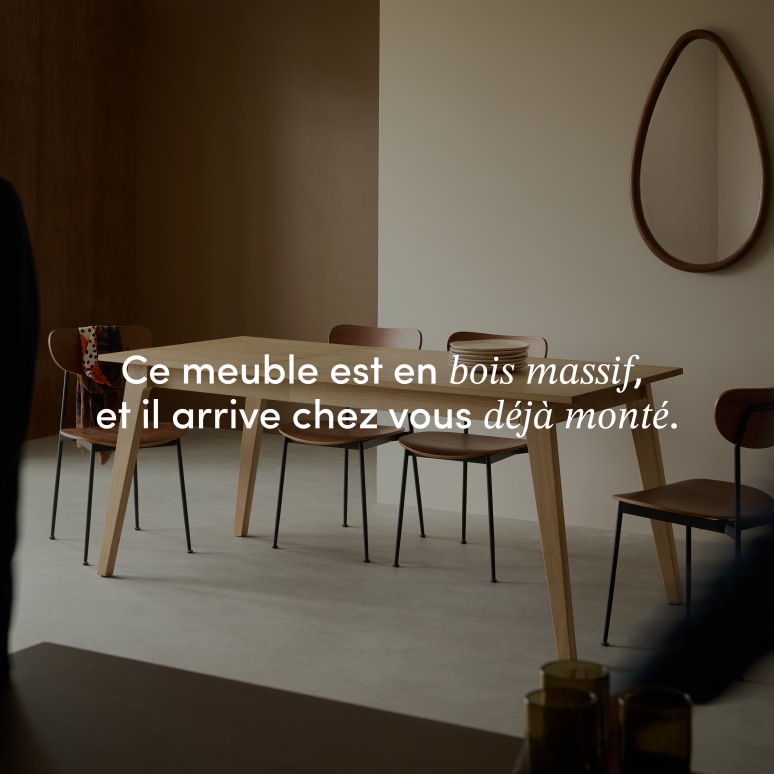 Esmée - Table extensible en chêne massif 4-6 pers.