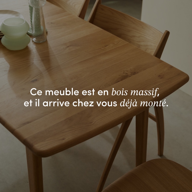 Clara - Table extensible en chêne massif 4-6 pers.