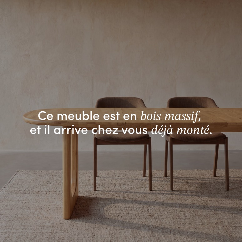 Mattia - Table extensible en chêne massif 6-8 pers
