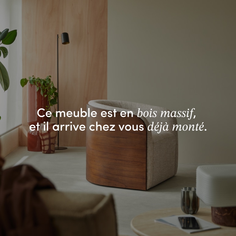 Paco - Fauteuil pivotant en mindi et tissu