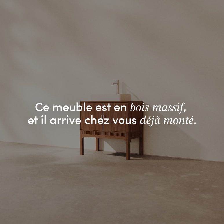 Pippa - Meuble de salle de bain en acacia massif 80 cm