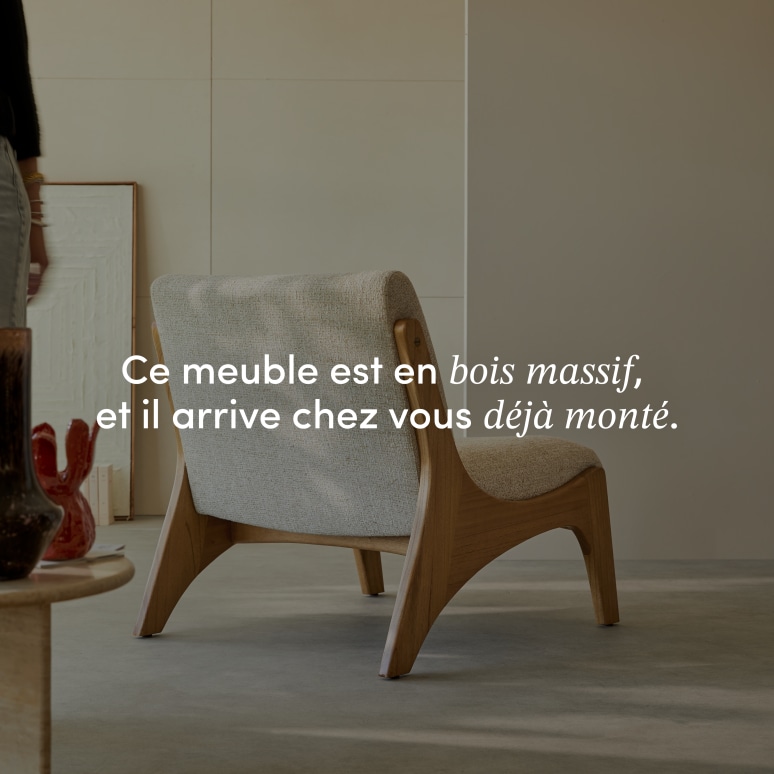 Fernand - Fauteuil en mindi massif et tissu