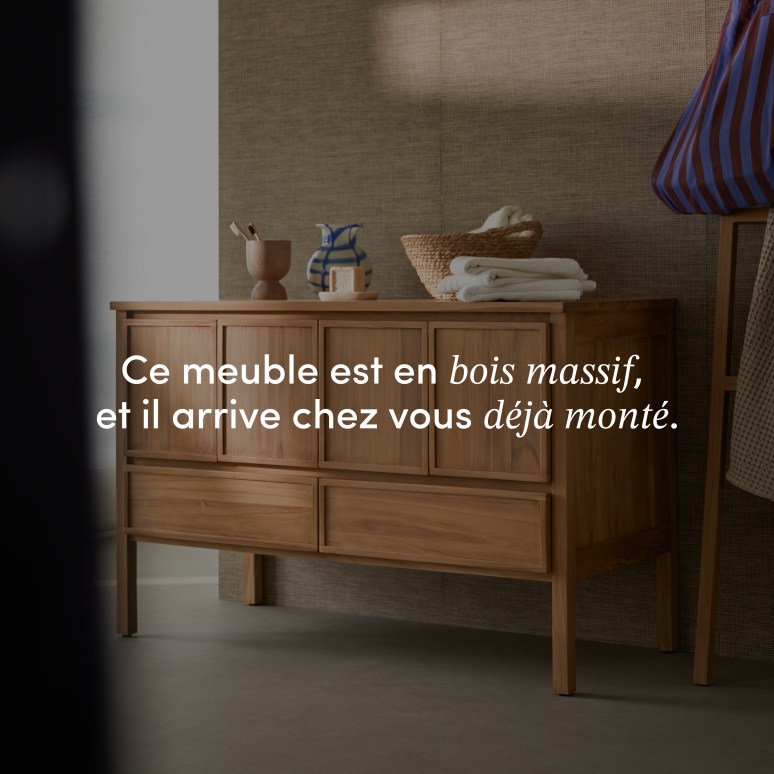 Jane - Meuble de rangement en teck massif 120 cm