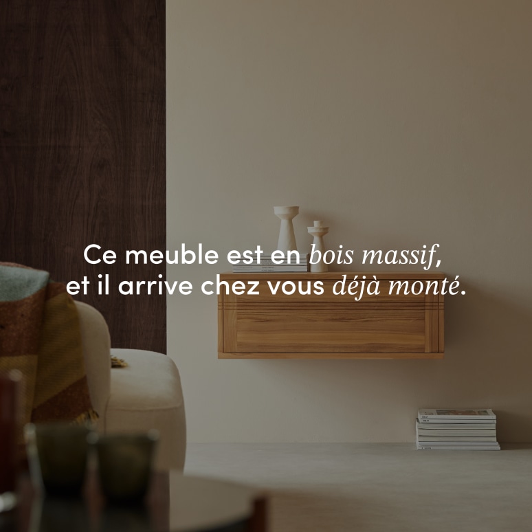 Basic - Meuble TV en teck massif 80 cm
