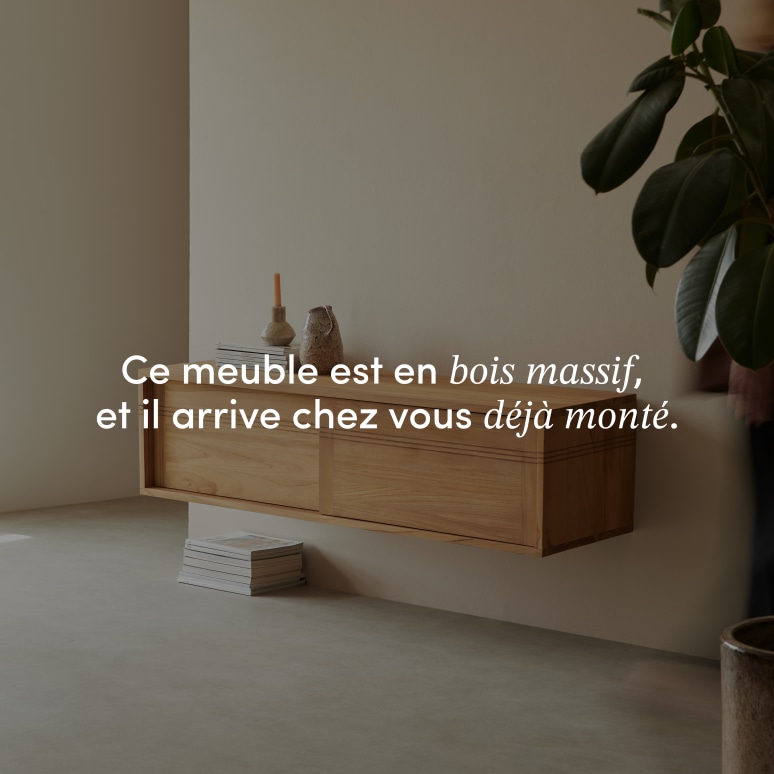 Basic - Meuble TV en teck massif 140 cm