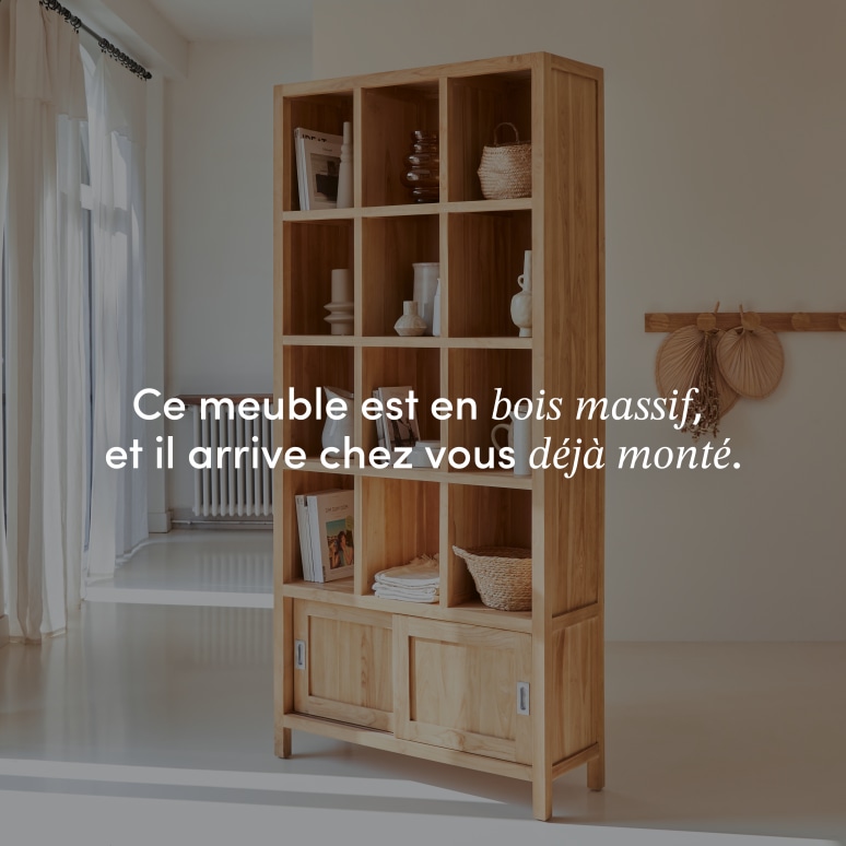 Coffee Tek - Bibliothèque en teck massif