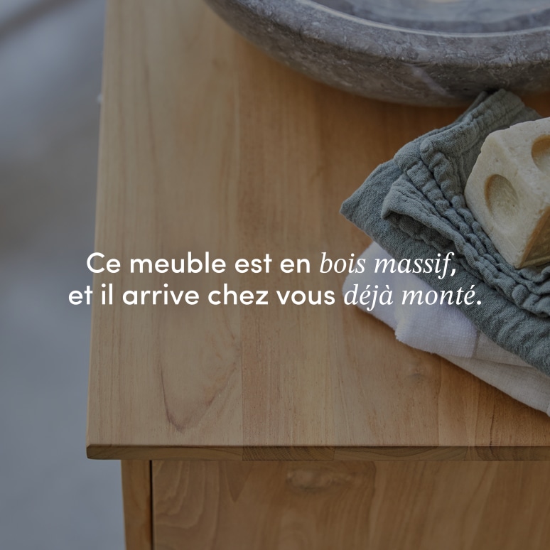 Soho - Meuble sous vasque en teck massif 85 cm