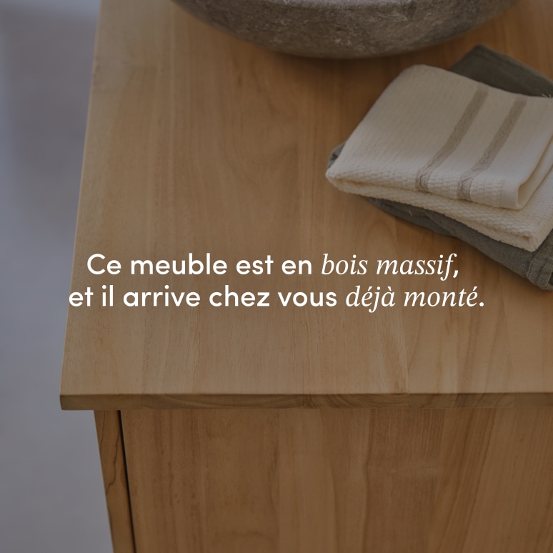 Soho - Meuble sous vasque en teck massif 165 cm