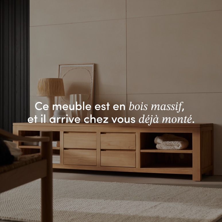 Patio - Meuble TV en teck massif 200 cm