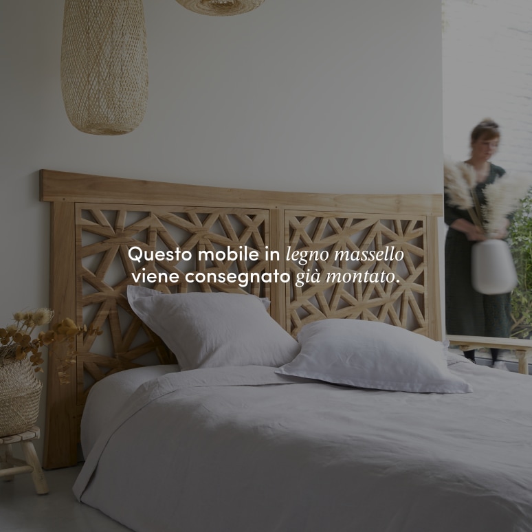 Gentong - Testiera del letto in teak massello 210 cm