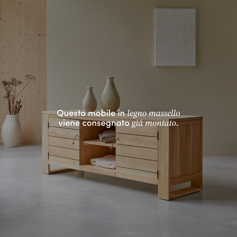 Minimalys - Mobile TV in teak massello 155 cm