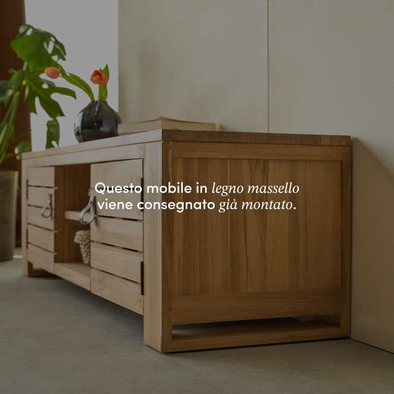 Minimalys - Mobile TV in teak massello 135 cm