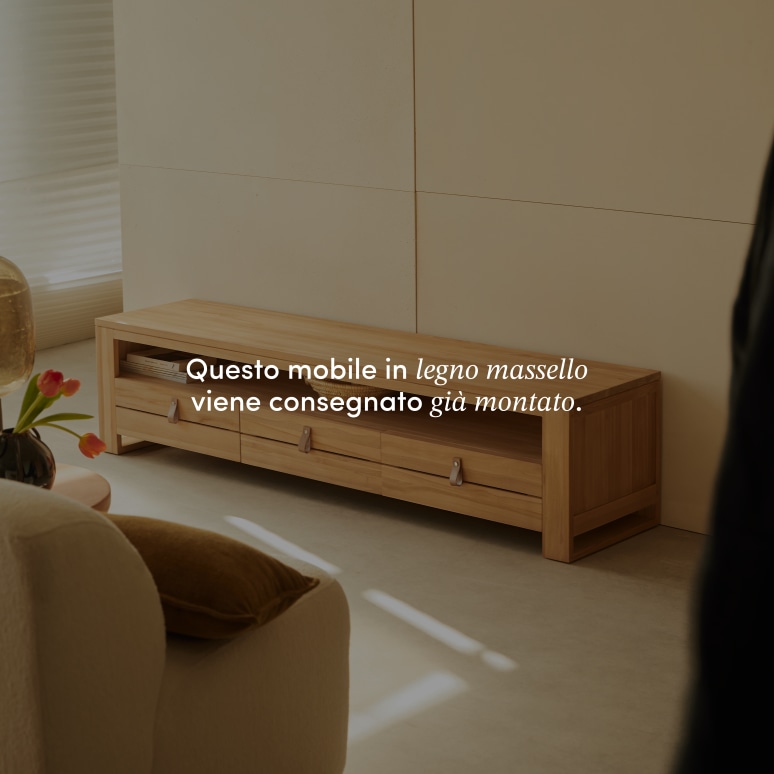 Minimalys - Mobile TV in teak massello 170 cm