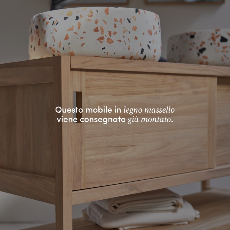 Arty - Mobile per il bagno in teak massello 120 cm