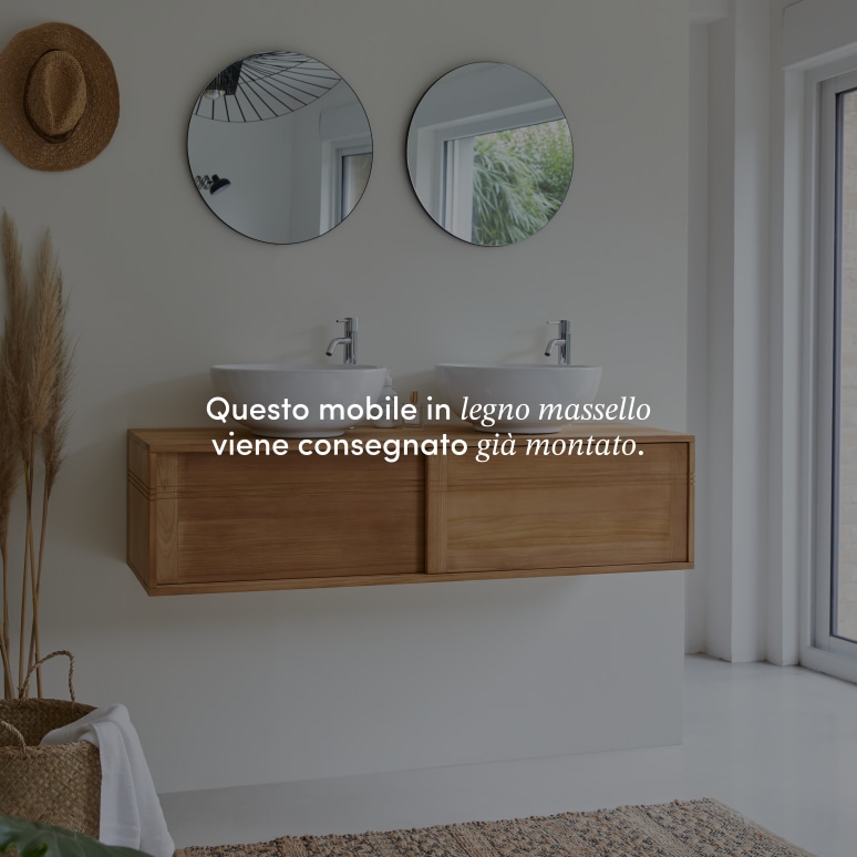 Basic - Mobile per il bagno in teak massello 140 cm