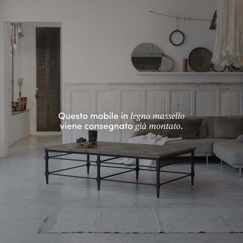 Gatsby - Tavolino in legno di olmo massello e metallo