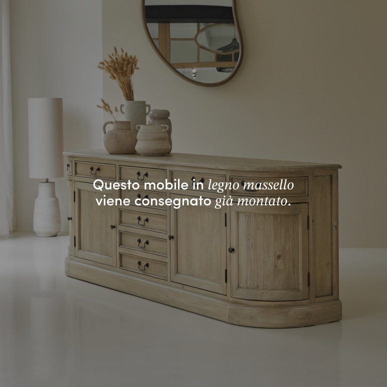 Celeste - Credenza in legno di pino 225 cm
