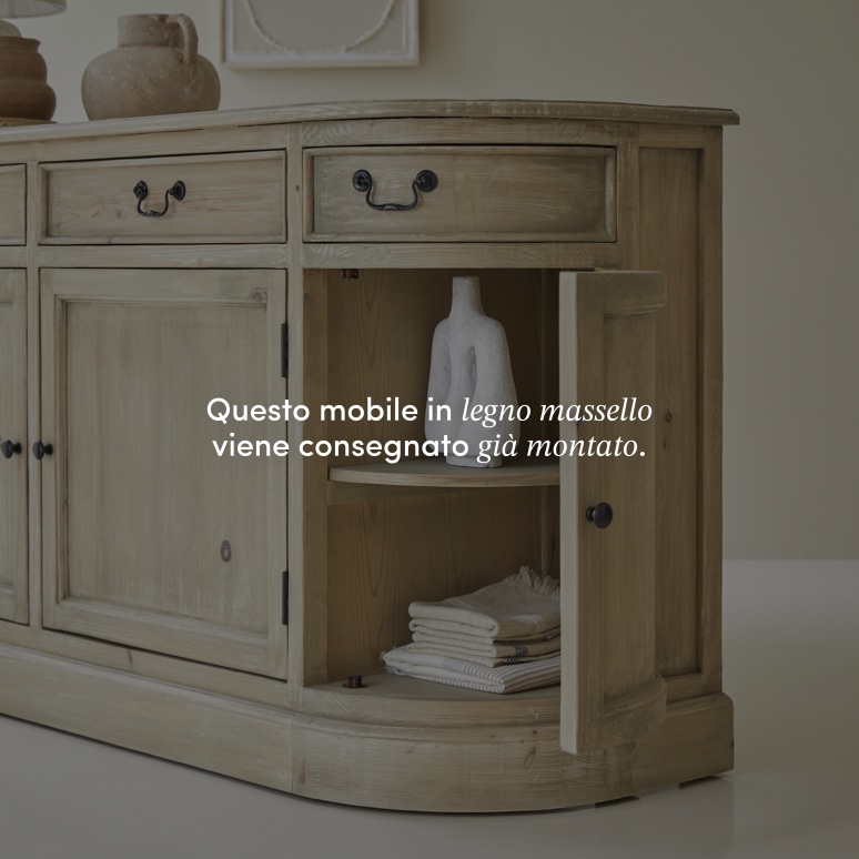 Celeste - Credenza in legno di pino da 180 cm