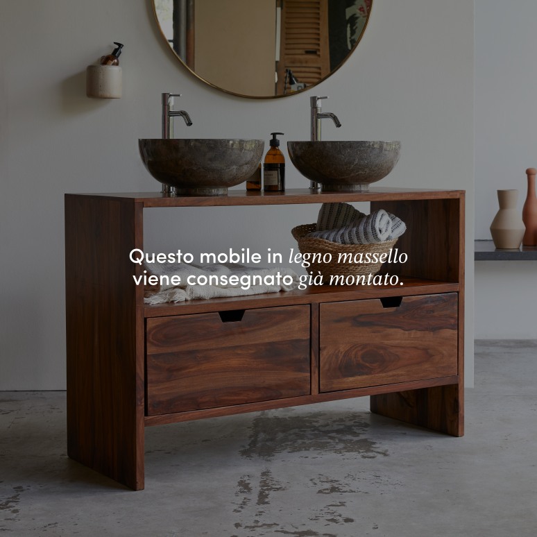 Kwarto - Mobile per il bagno in legno di palissandro massello 110 cm