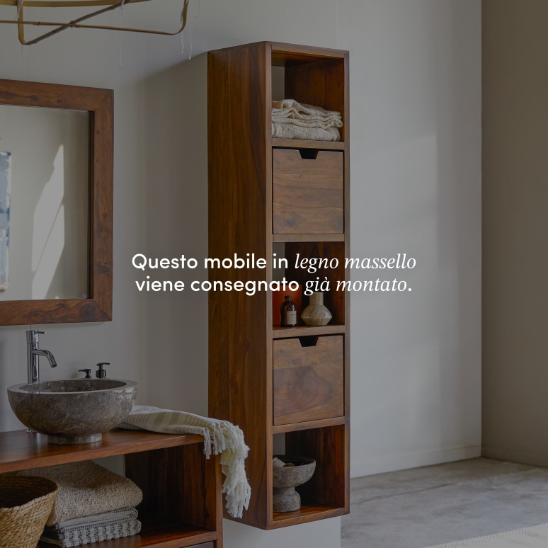 Kwarto - Mobile a colonna in legno di palissandro massello