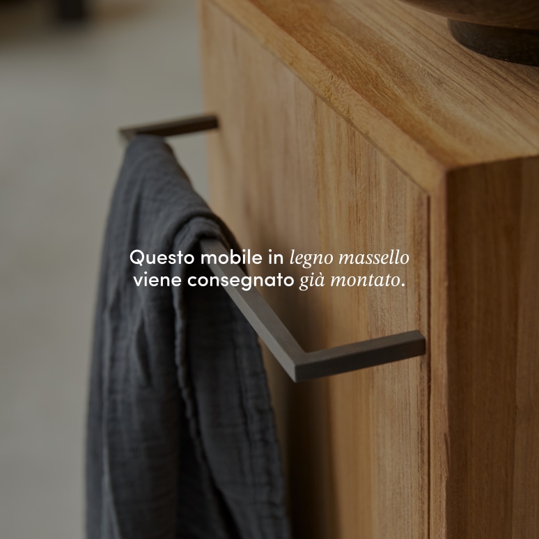 Stelle - Mobile per il bagno in teak massello (variante a sinistra)