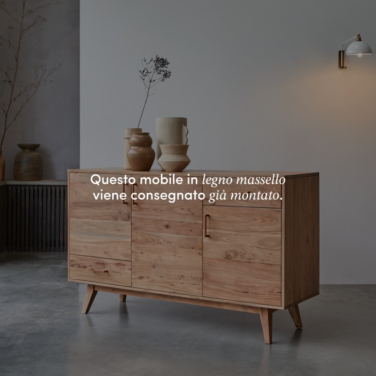 Oslo - Buffet in legno di acacia massello 150 cm