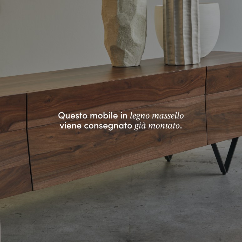 Metric - Mobile TV in legno di palissandro massello 175 cm