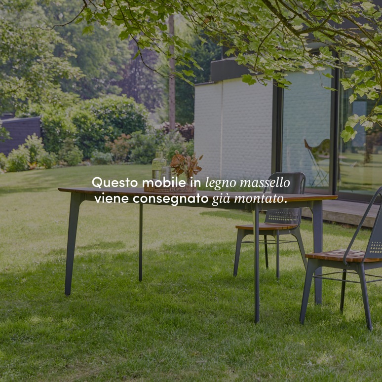 Toscane - Tavolo da giardino in teak massello e metallo 6/8 pers.