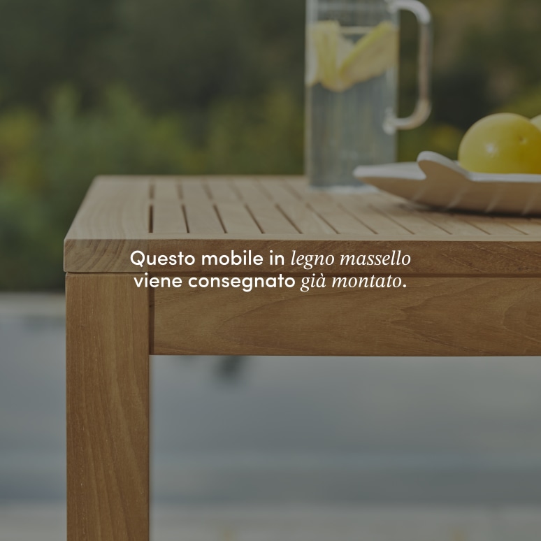 Teo - Set da giardino in teak massello con 4 sedie